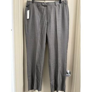 J. Hilburn Men 35x28 Gray Striped Wool Dress Pants Vitale Barberis MADE IN ITALY
